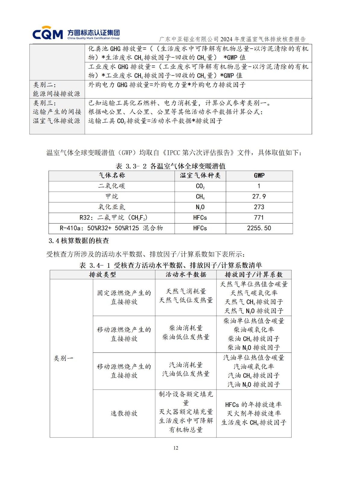 廣東中亞鋁業(yè)有限公司溫室氣體核查報(bào)告-ISO14064 - 終稿(圖16)